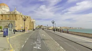 Imagen de la avenida Campo del Sur que será la puerta de acceso a la ZBE gaditana.