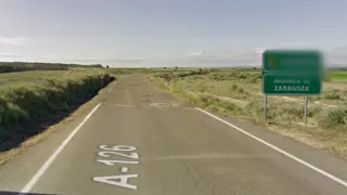 La carretera A-126 antes de entrar en Aragón procedente de Navarra