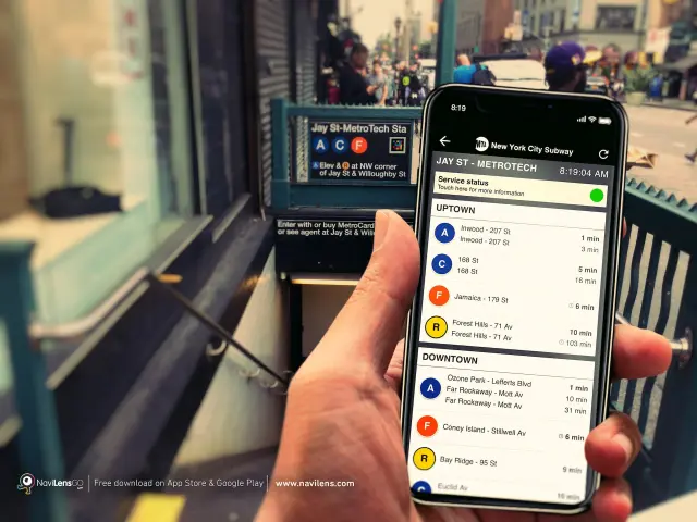 Códigos NaviLens en el metro de Nueva York.