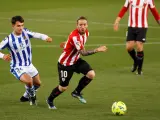 Muniain y Zubimendi en el Real Sociedad vs. Athletic