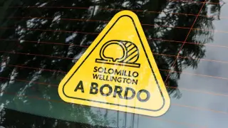 Pegatina amarilla de la DGT dentro de su campaña 'Recetas para conducir bien'