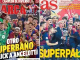Portadas de 'Marca' y 'As' tras la derrota del Real Madrid ante el Barça