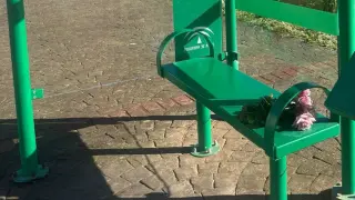 Flores en la marquesina de bus donde se produjo el apuñalamiento.