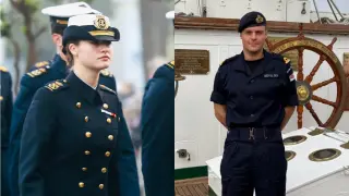 La princesa Leonor y el alférez de navío Joseph Bertelsen.